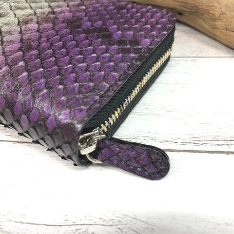 【蛇革】フルラウンドファスナーロング財布(Ｌ字コインケース)