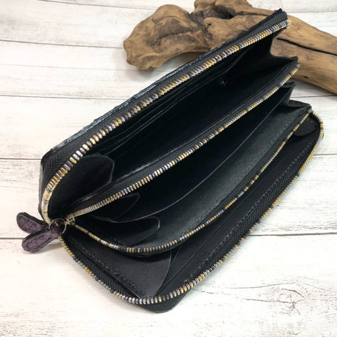 【蛇革】フルラウンドファスナーロング財布(Ｌ字コインケース)