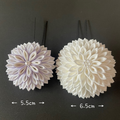 ご予約品/オーダーメイド【つまみ細工】赤と白の髪飾り 結婚式 白無垢