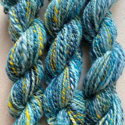 淡ブルー手紡ぎ糸双糸　約23g 1枚目の画像