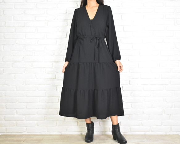 Resale Cachecourt 層疊連衣裙 &lt;黑色&gt; 第3張的照片