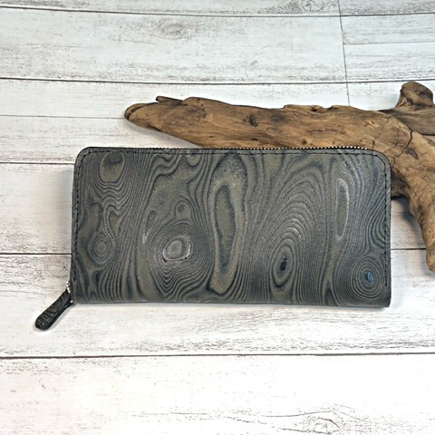 【スキモレザー】フルラウンドファスナーロング財布(Ｌ字コインケース)