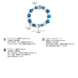 人間関係 人生の成功 ルチルクォーツ アパタイト アクアマリン  年賀 贈り物 天然石 ブレスレット 運気守護 自然治癒 3枚目の画像