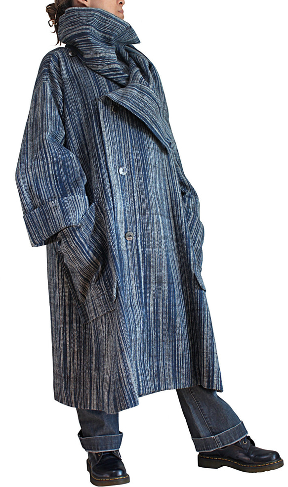 粗糙的 Jomton 手工編織棉質掛脖裹身外套 (JFS-175-03) 第5張的照片
