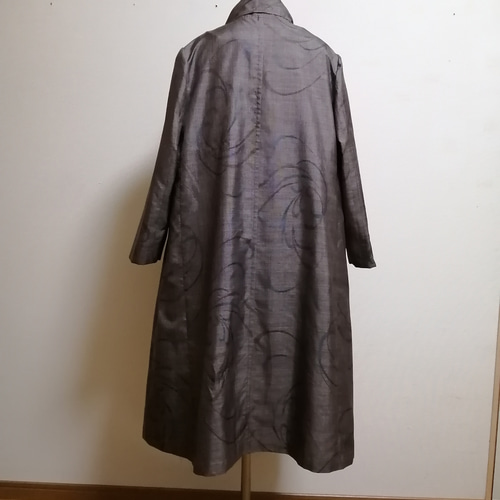 SOLD 着物リメイク コートワンピース 大島紬 ワンピース さら SOLD 着物リメイク コートワンピース 大島紬 ワンピース さら