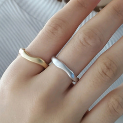 ウェーブリング　末永く使えるリングマット仕上げ RS-76やさしいフォルムのピンクゴールドリング 10枚目の画像