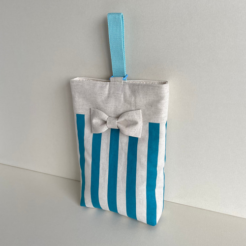 ハンドメイド オーダー ランチョンマット 巾着 リボン 上履き入れ 水色 ハンドメイド オーダー ランチョンマット 巾着 リボン 上履き