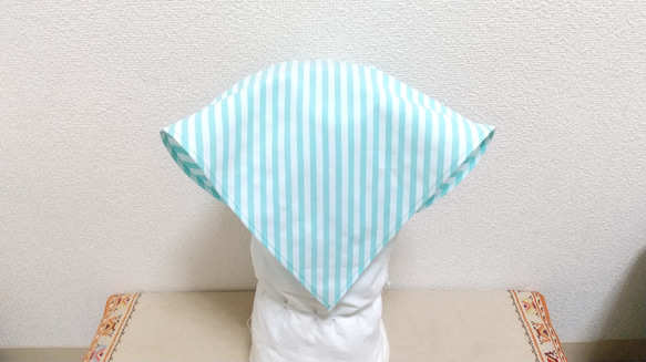 綿ポリ ストライプ  色・サイズが選べる 子供用三角巾 ゴム紐付 14枚目の画像