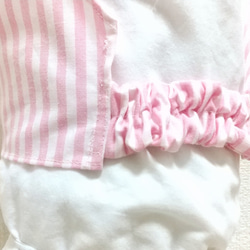綿ポリ ストライプ  色・サイズが選べる 子供用三角巾 ゴム紐付 5枚目の画像