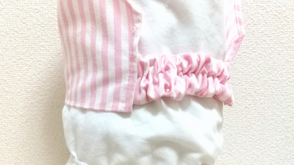 綿ポリ ストライプ  色・サイズが選べる 子供用三角巾 ゴム紐付 5枚目の画像