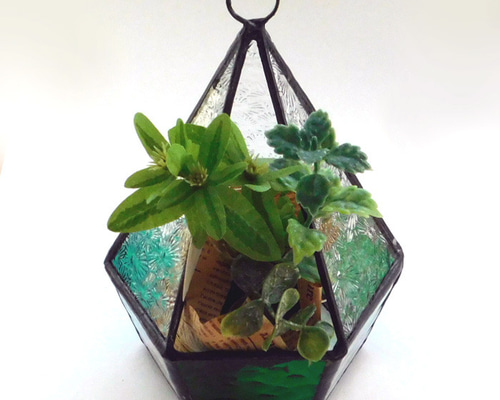 ステンドグラス テラリウム （造花付き） ステンドグラステラリウムの通販 | iichi 日々の暮らしを