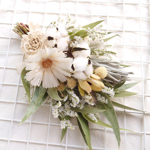 ＊Natural＊リューカとホワイトスワッグ＊ドライフラワースワッグ クリスマス スワッグ「Nordic White」｜フラワーギフト通販なら