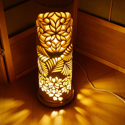 竹灯り・竹あかり・竹灯籠・竹灯篭・竹ランプ 繊細彫～～ 癒しの灯り