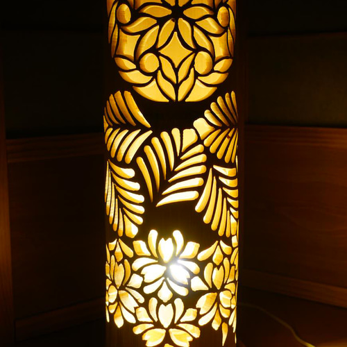 竹灯り・竹あかり・竹灯籠・竹灯篭・竹ランプ 繊細彫～～ 癒しの灯り