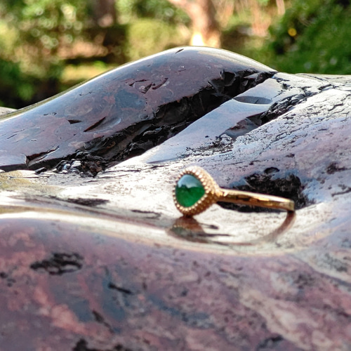 10K刻印　天然ツァボライト　リング 10K刻印 天然ツァボライト リング 10K刻印 天然ツァボライト リング