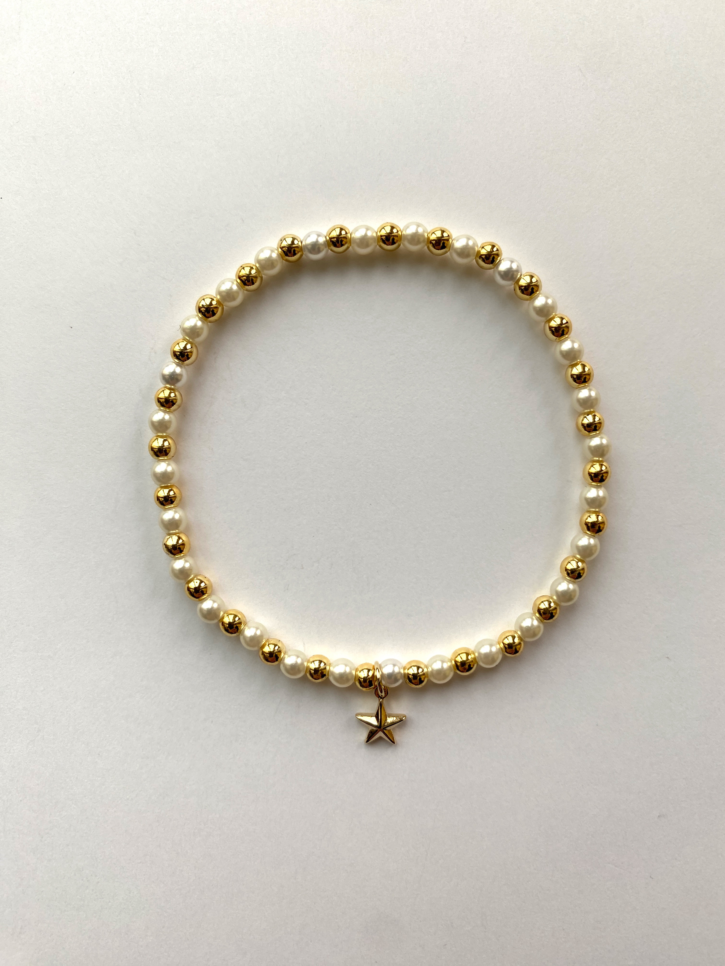 ゴールドメタルパールブレスレットkt