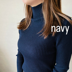 【再販】送0 新作タートルネックのシンプル薄手リブニット【タートルリブニット】 16枚目の画像