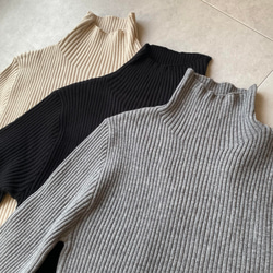 【再販】送0 新作タートルネックのシンプル薄手リブニット【タートルリブニット】 10枚目の画像