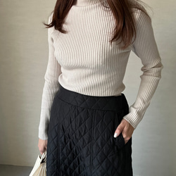 【再販】送0 新作タートルネックのシンプル薄手リブニット【タートルリブニット】 7枚目の画像