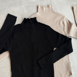 【再販】送0 新作タートルネックのシンプル薄手リブニット【タートルリブニット】 11枚目の画像