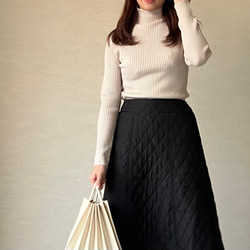 【再販】送0 新作タートルネックのシンプル薄手リブニット【タートルリブニット】 8枚目の画像