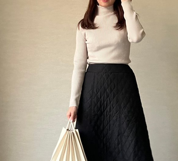 【再販】送0 新作タートルネックのシンプル薄手リブニット【タートルリブニット】 8枚目の画像