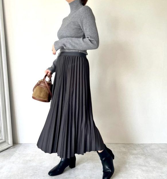 【再販】送0 新作タートルネックのシンプル薄手リブニット【タートルリブニット】 17枚目の画像