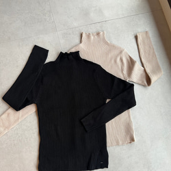 【再販】送0 新作タートルネックのシンプル薄手リブニット【タートルリブニット】 14枚目の画像