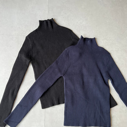 【再販】送0 新作タートルネックのシンプル薄手リブニット【タートルリブニット】 15枚目の画像