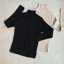 【再販】送0 新作タートルネックのシンプル薄手リブニット【タートルリブニット】 6枚目の画像