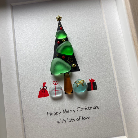 シーグラスアート「クリスマスツリー」 2枚目の画像
