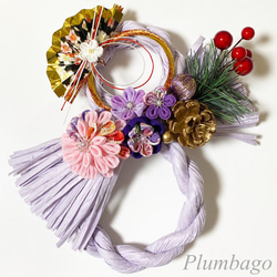 ✿つまみ細工✿ お正月しめ縄飾り(ホワイトVer,1) しめ縄・しめ飾り