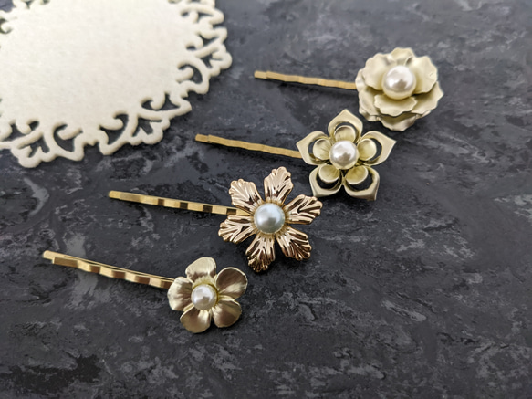 上品なお花のヘアピン(全5種類) ヘアピン earthmoon 通販 15010344