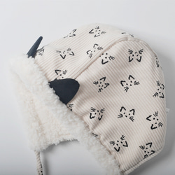 可愛い猫型 ねこ キッズ帽子 冬 - M22-X176 4枚目の画像