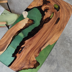 最終値下げ レジンテーブル 職人さん手作り 完全一点物 胡桃木 | www