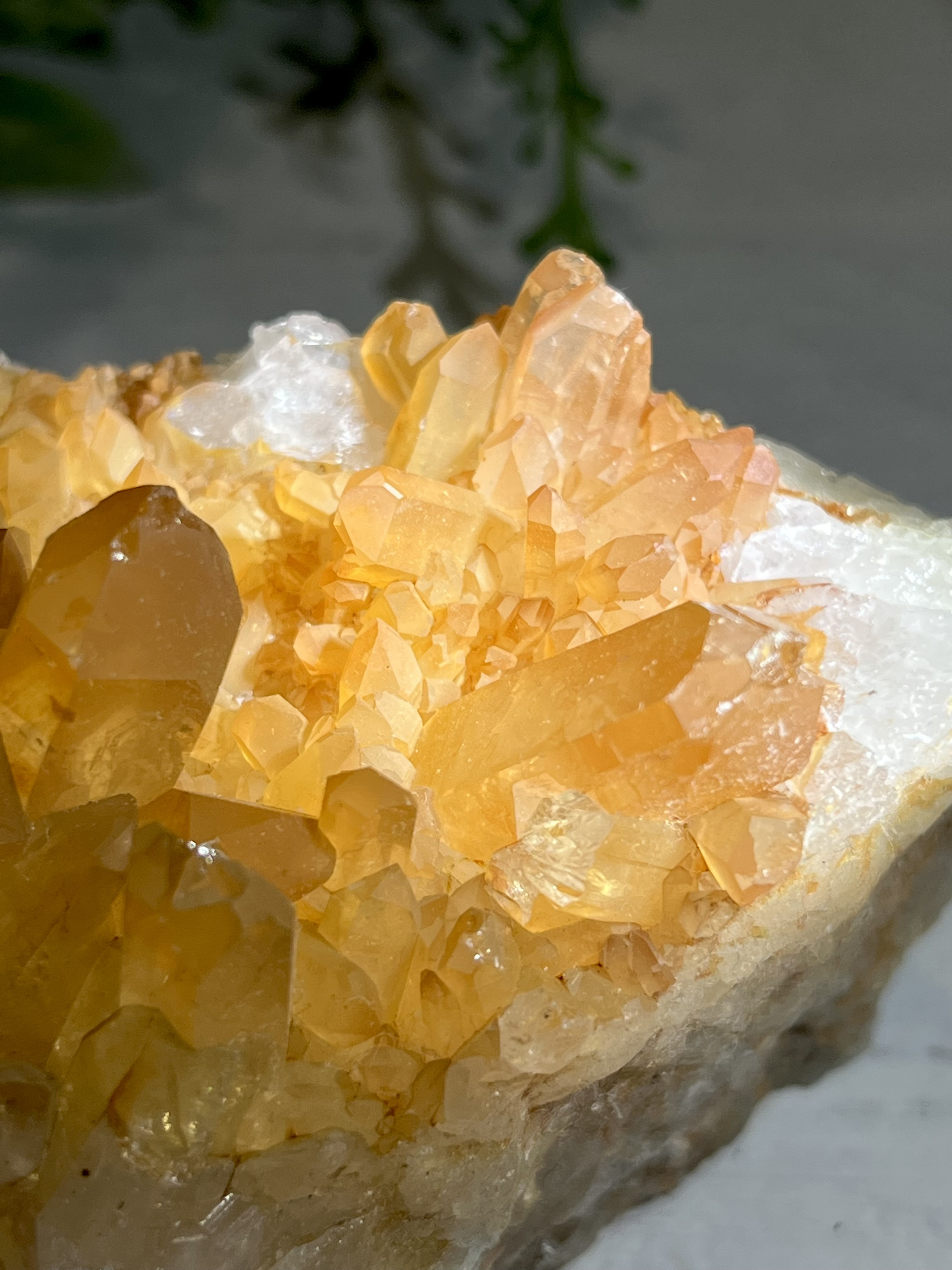 レシーバー　タイムリンク ✨　タンジェリン　蜜柑水晶　クラスター　原石　水晶 レシーバータイムリンク ✨タンジェリン蜜柑水晶クラスター原石水晶