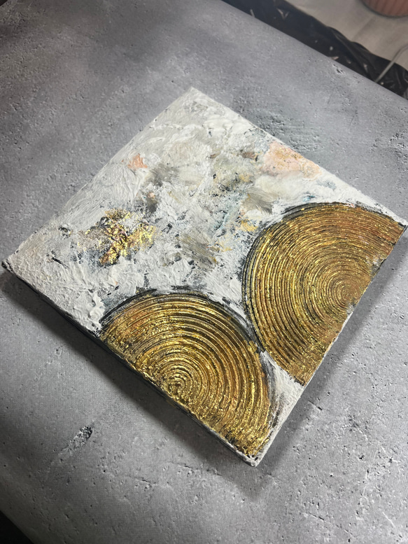 【テクスチャーアート】インテリアパネル 金箔 絵画 原画 インテリア 抽象 花柄 テクスチャーアート】インテリアパネル 金箔 絵画 原画
