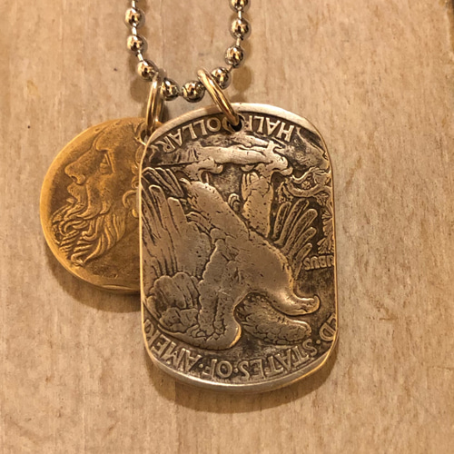 USAウォーキングリバティ銀貨　ドッグタグネックレス USAウォーキングリバティ銀貨 ドッグタグネックレス ネックレス