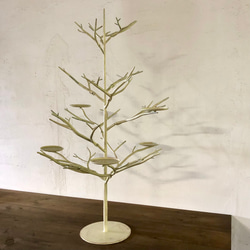 ju 様オーダー品　ロートアイアン製クリスマスツリー　アイボリー仕上げ 3枚目の画像