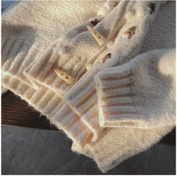 2色セーター、ニットセーター 、冬のセーター、前開きニットセーター 6枚目の画像