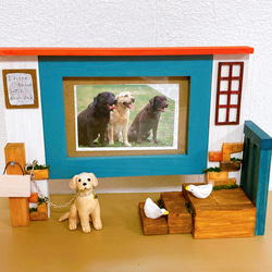 犬　選べます　ミニチュア　フォトフレーム　フォトスタンド　写真立て　ミニチュアインテリア　木製　置物 2枚目の画像