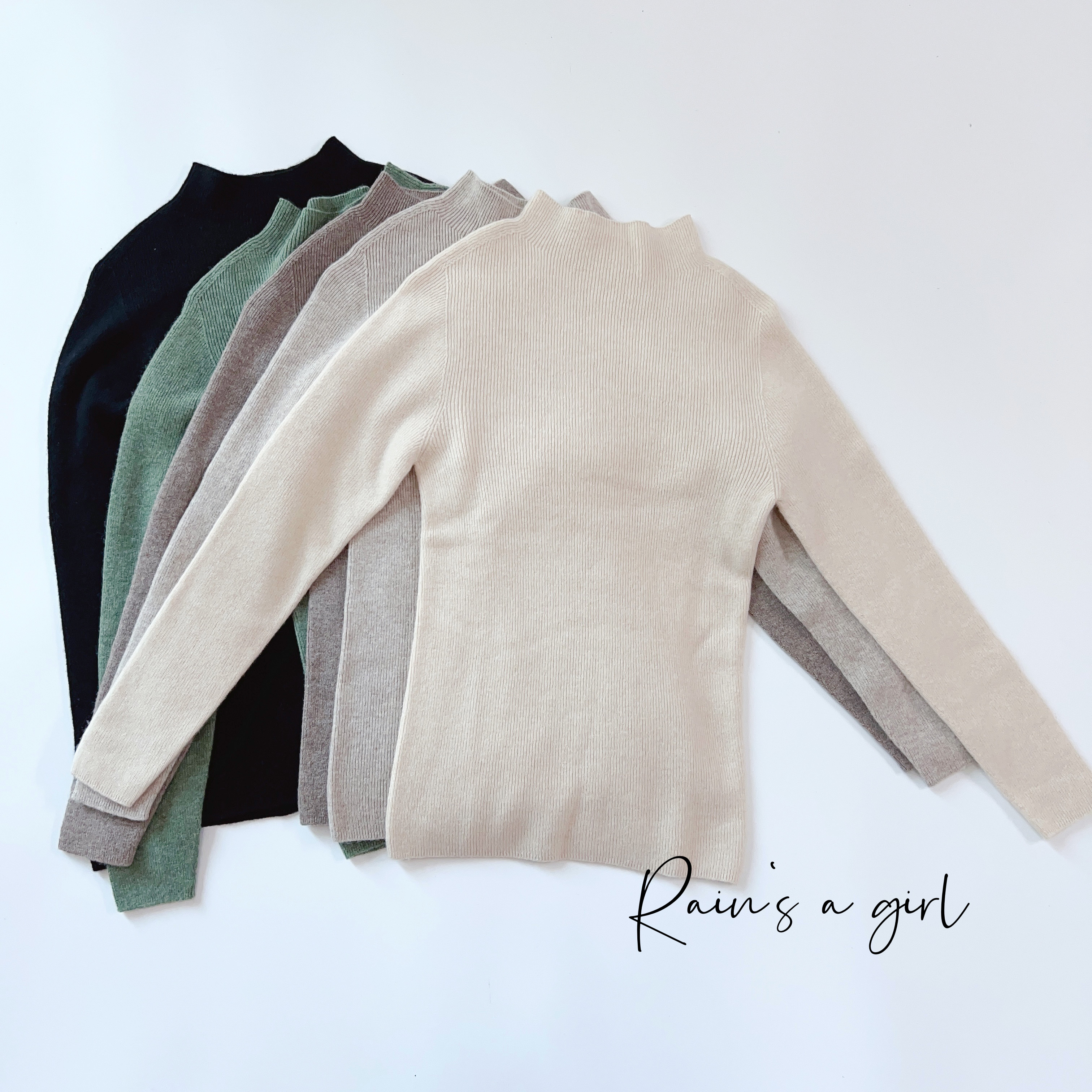 ホールガーメント立体編み＊ハーフハイネックセーター＊5色/ウール100％＊T-61Z