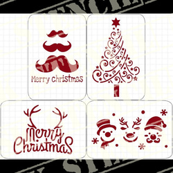 215 クリスマスモチーフ 転写シート ステンシルシート 【X-6】 クリスマス Christmas その他素材