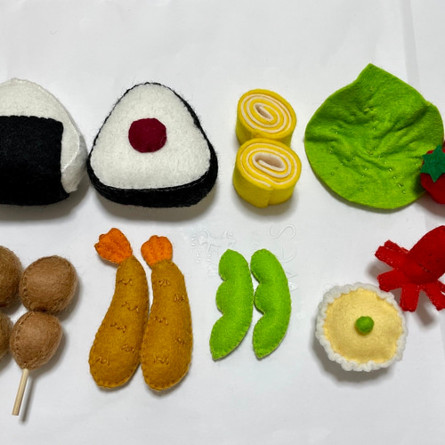 フェルトおままごと/お弁当セット-赤- おもちゃ・人形 フェルト