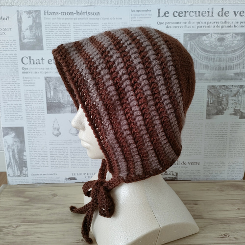 バラクラバ クロシェハット かぎ針編み ニット帽 ボンネット ニット帽