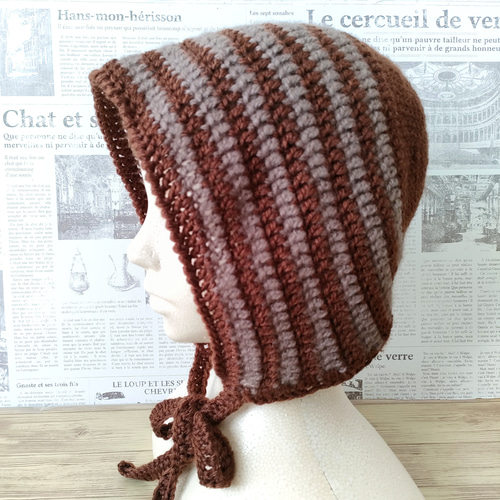 バラクラバ クロシェハット かぎ針編み ニット帽 ボンネット ニット帽