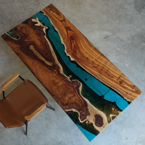 レジンテーブル/レジン作品/※展示用 ダイニングテーブル オリトレ 通販