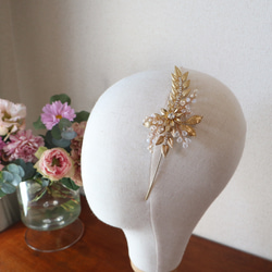 ブライダル ウェディング 小枝アクセサリー 結婚式 ヘッドアクセサリー/Flower bouquet サイドカチューシャ 7枚目の画像