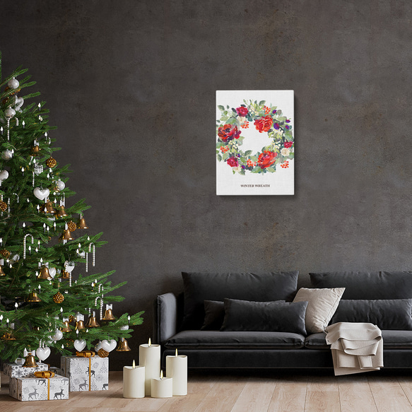 クリスマスツリーのキャンバス　/ i1060 / 冬景色　オーナメント　人気のクリスマスツリー 4枚目の画像