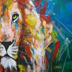 Title "LION" contemporary paint 第3張的照片